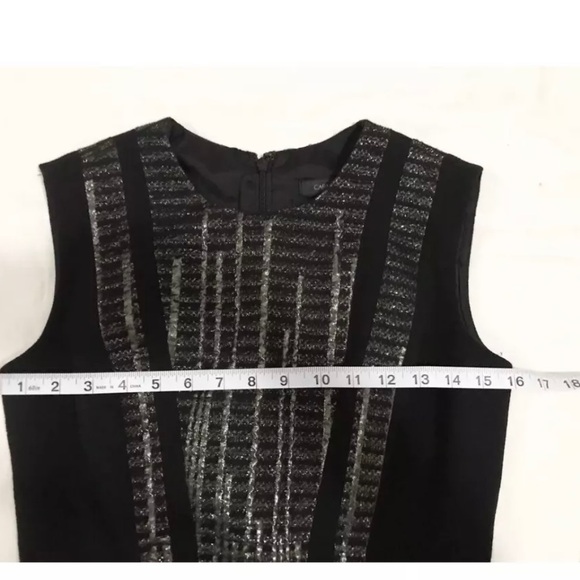 Carmen Marc Valvo Casual Dress black gold shiny sleeveless size 4 - Picture 10 of 10